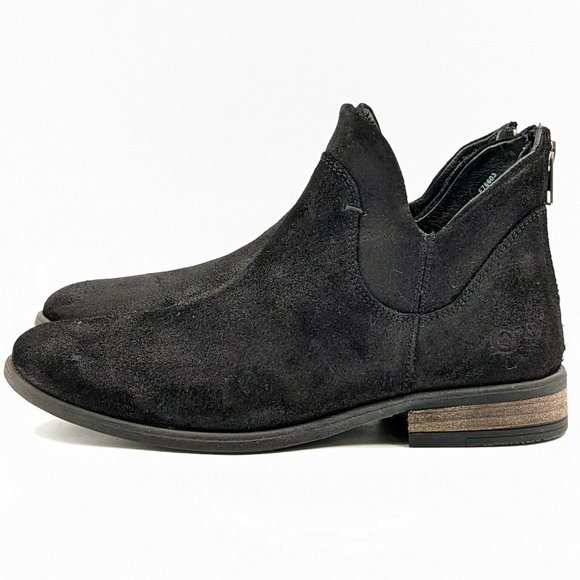 Born Women Arula Distressed Black Suede Western ankle boots size 6M NEW - Picture 9 of 9